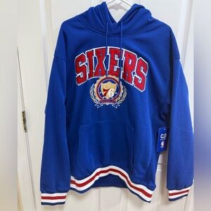 NWT NBA Philadelphia 76ers Blue Hoodie, Size XL